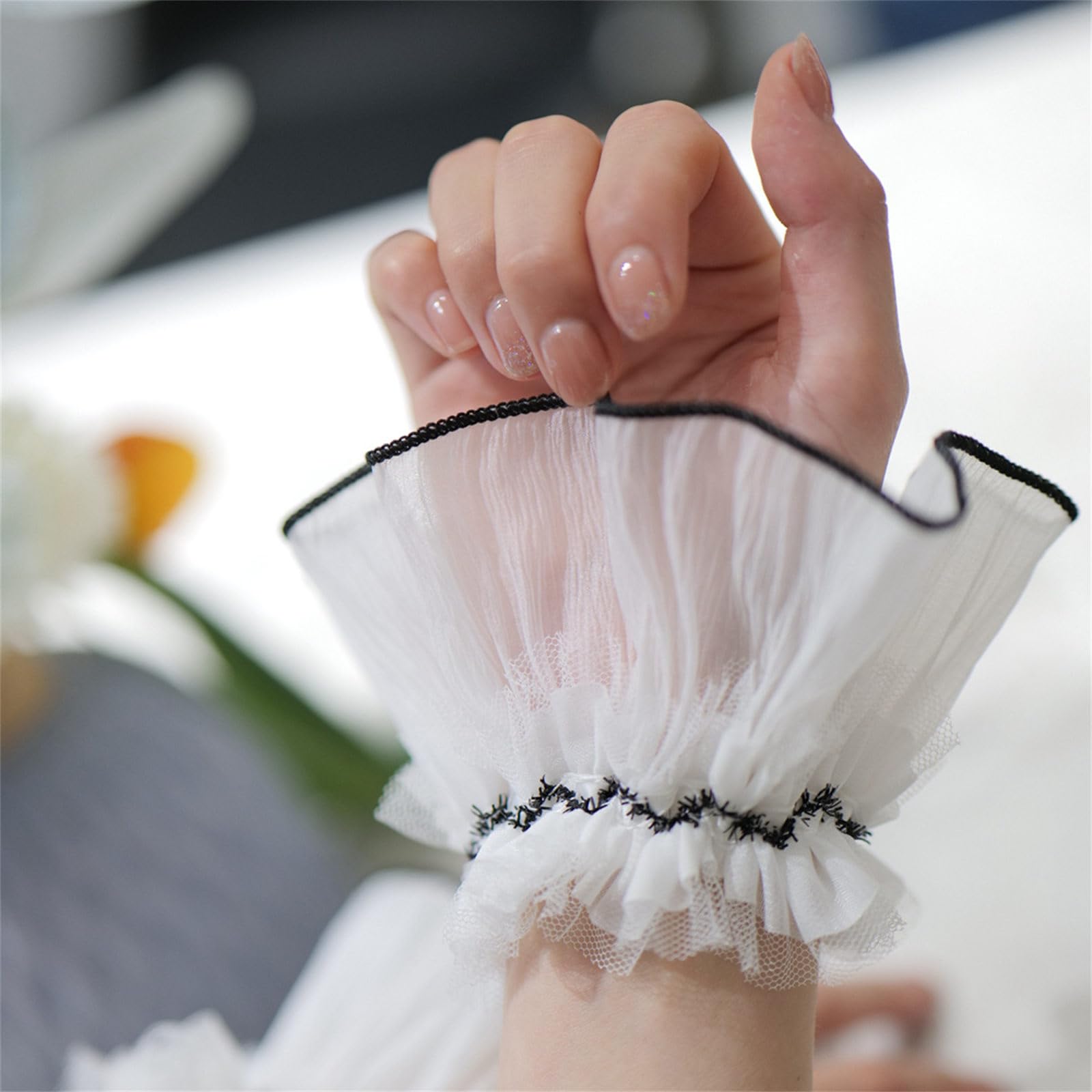 Amazon.com: HUIFACAI French Style Ruffled Cuffs Decorative Sleeves