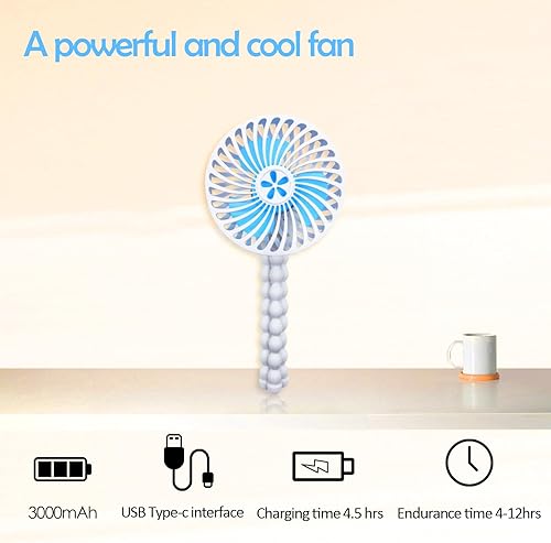 Miniatura 5 de Mini ventilador portátil para cochecito, ventilador de batería, trípode flexible, ventilador de viaje USB, ventilador de mano que sopla aire frío,