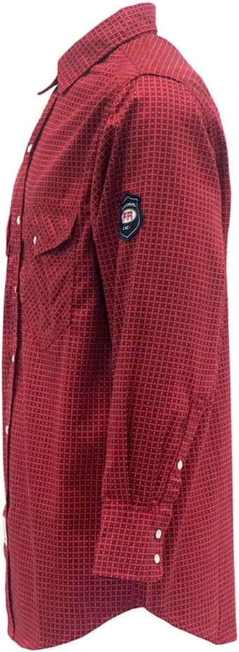 BOCOMAL FR Shirts for Men Printed Plaid Flame Resistant Clothing 6.5oz Cotton Button Up Welding Shirts NFPA2112 CAT2 - Image 3