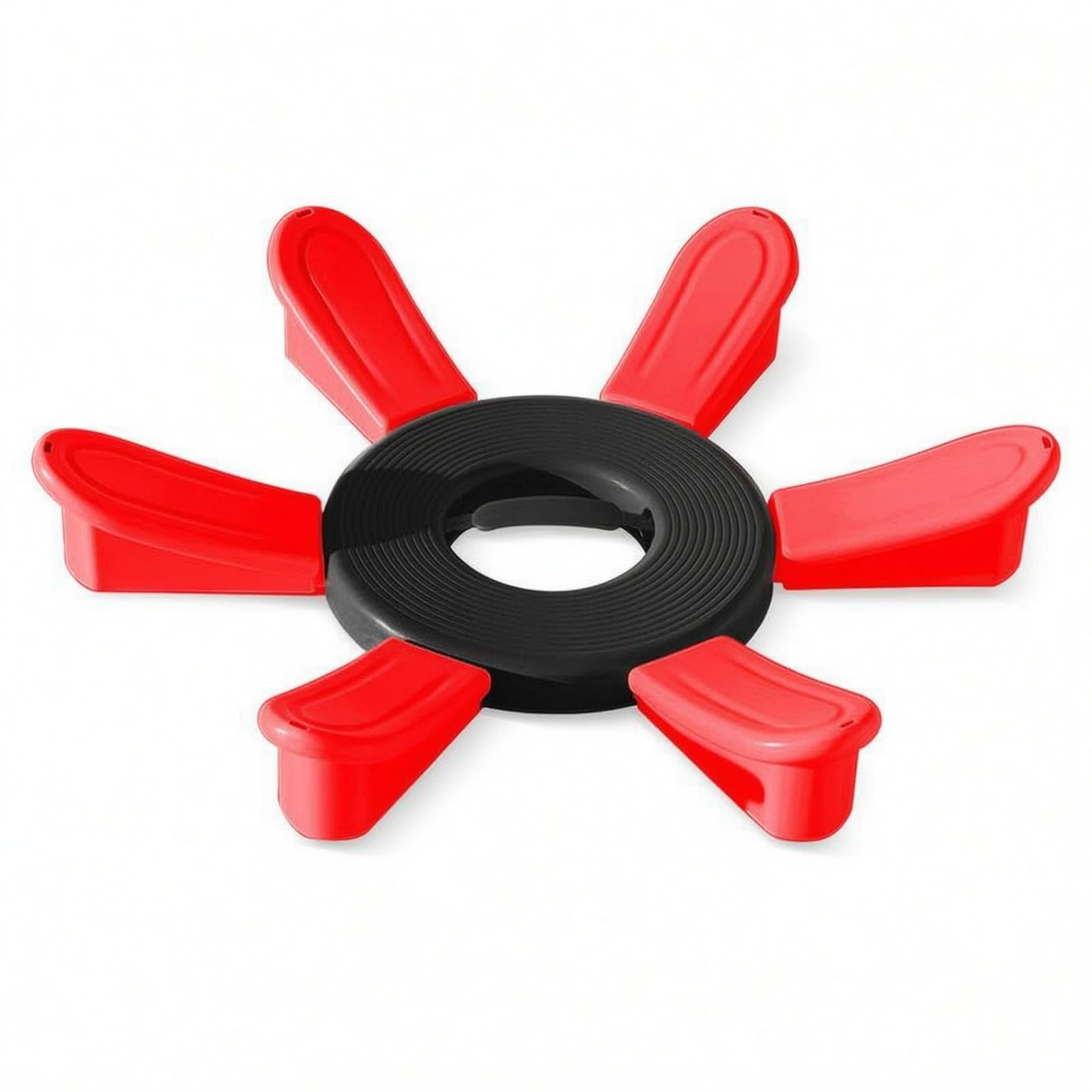 Petal-Like Supports Exercise Ball Base Holder Grooved Surface Fitness Ball Holder Six-Foot Support Unobstructedunobstructedcenter, Black Red-picture-23