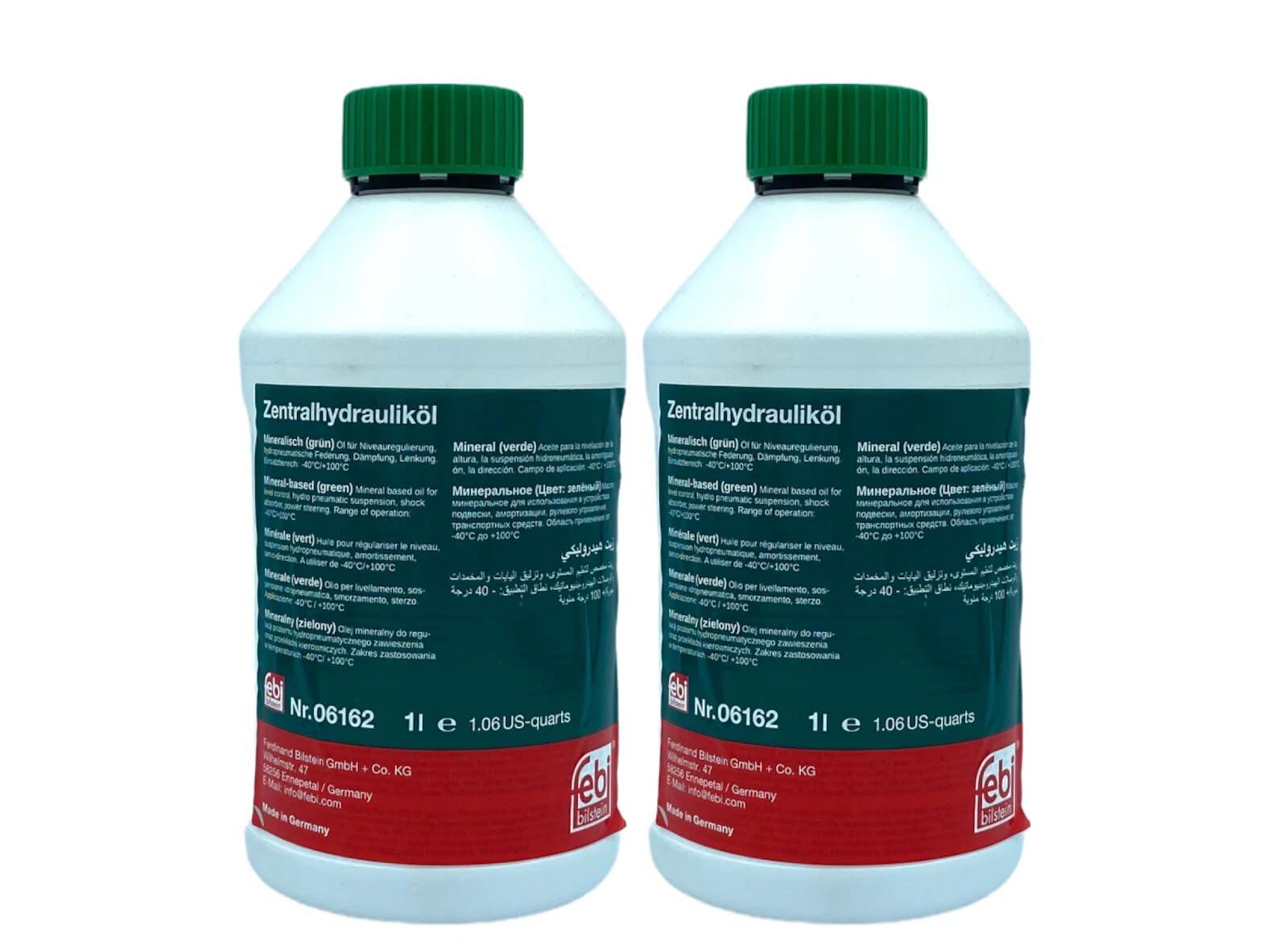 2 Litri Olio SERVOSTERZO IDROGUIDA Verde BMW Seat Skoda VW 06162 FEBI BILSTEIN