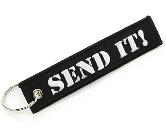 Rotary13B1 SEND IT! - Key Chain Jet Tag - Size 1 inch tall x 5 inches wide