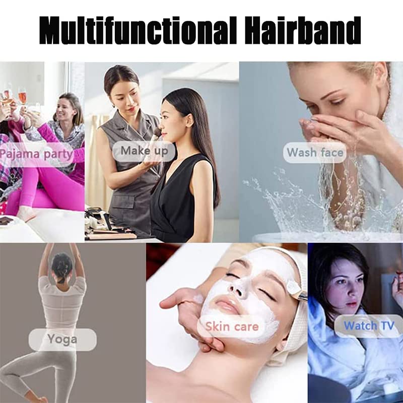 Miniatura 8 de Diadema para el cuidado de la piel para mujer, diadema de spa para lavar la cara, maquillaje (A- azul)