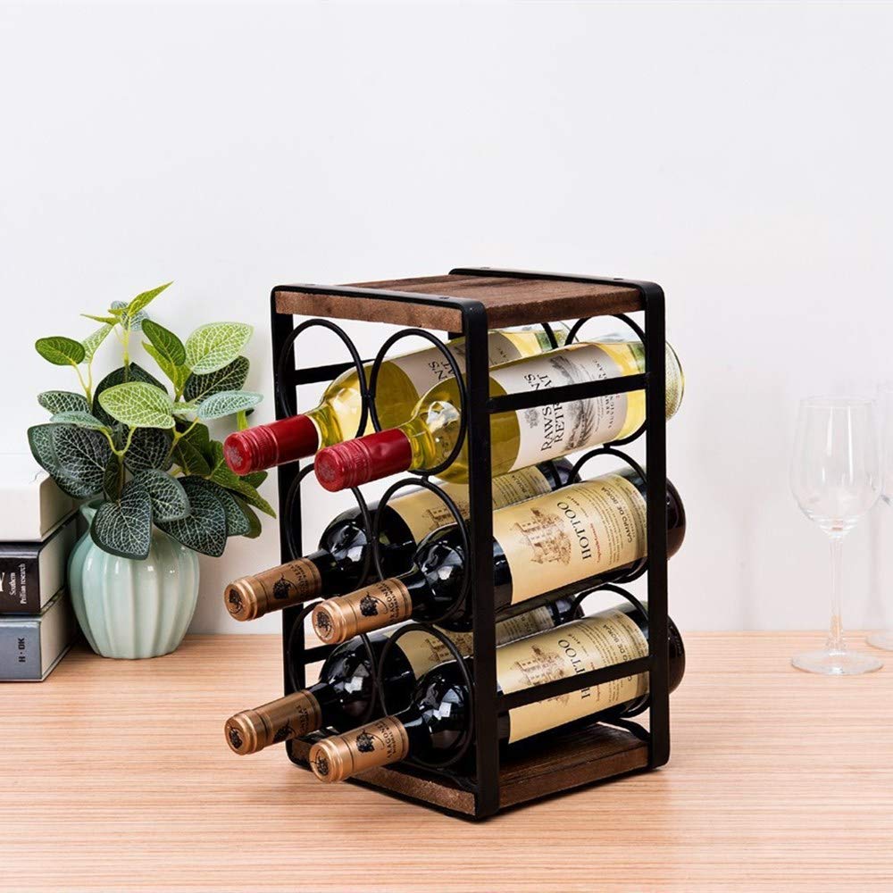 Amazon.co.jp: カウンタートップワインボトル収納ラック アンティーク6