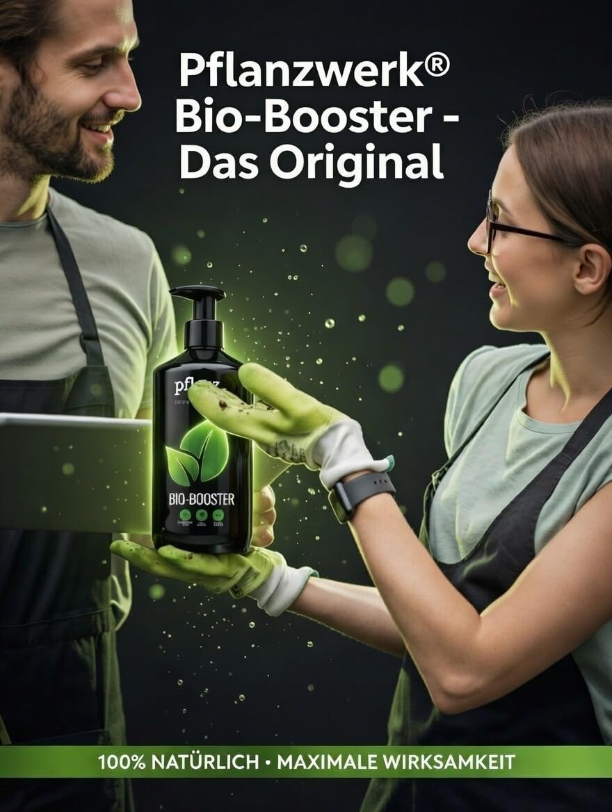 PFLANZWERK® Pflanzendünger BIO-BOOSTER - 100% Biologisch - 100% Vegan - NK-Flüssigdünger 5l *Langzeitwirkung* *Perfekter Grünpflanzen, Obst und Gemüse Bio-Dünger* *Premium Markenqualität*