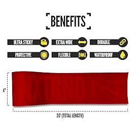 Nxtrnd TRF Turf Tape Football, Extra Wide Kinesiology Tape, Protects from Turf Burn (Red)