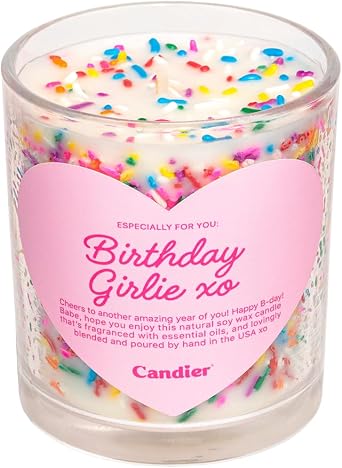 Birthday Cake Scented Candle with Sprinkles, Natural Soy Candle, Aromatherapy for Relaxation, Unique Gift Candle for Women, 60-Hour Burn Time - Candier by Ryan Porter