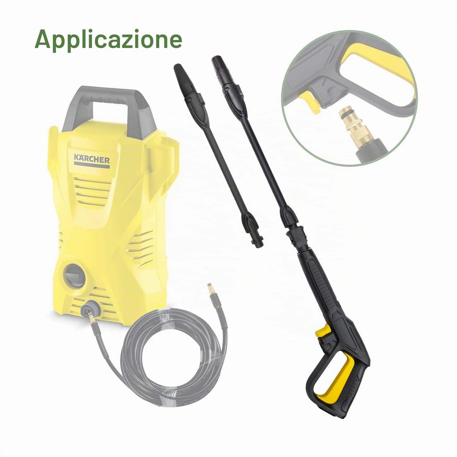 Ugello a lancia ad alta pressione per pistola a spruzzo ad acqua ad alta pressione Ugello a lancia turbo rotante a getto d'acqua per Karcher K2 K3 K4 K5 K6 K7 Idropulitrici