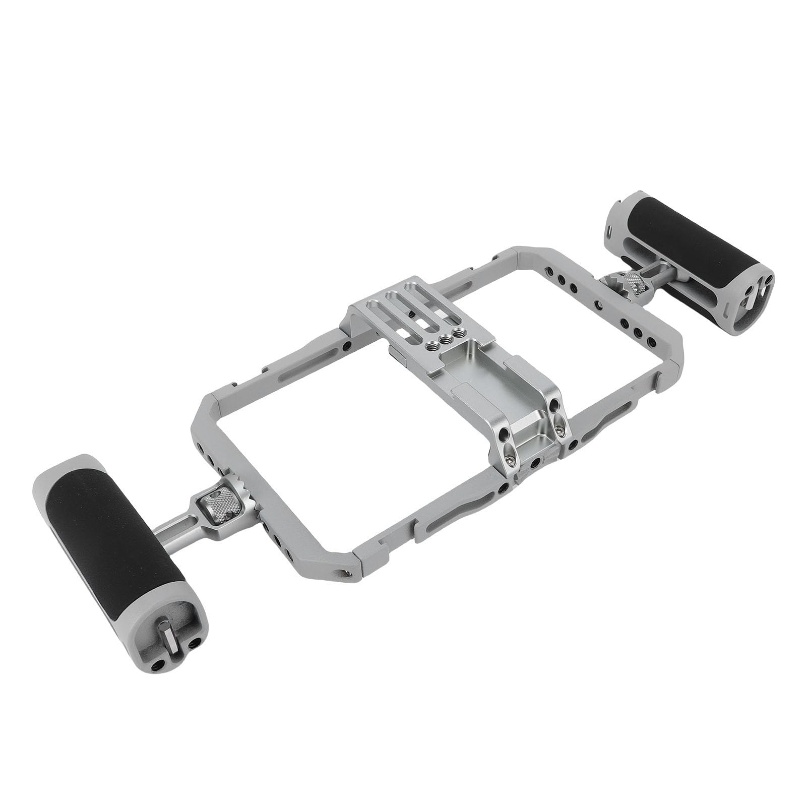Telefono Video Rig Cage Doppio Stabilizzatore Portatile con Impugnature in Silicone Custodia Cinematografica per Smartphone in Lega di Alluminio per Vlog in Streaming Live