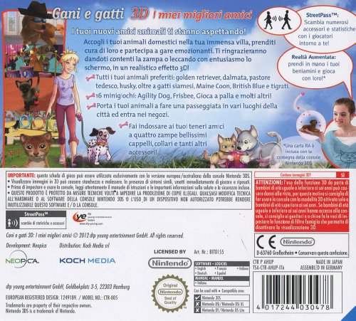 Jeu Nintendo 3DS GIOCO CANI E GATTI I Simulation Soins danimaux et compétitions - vue 3