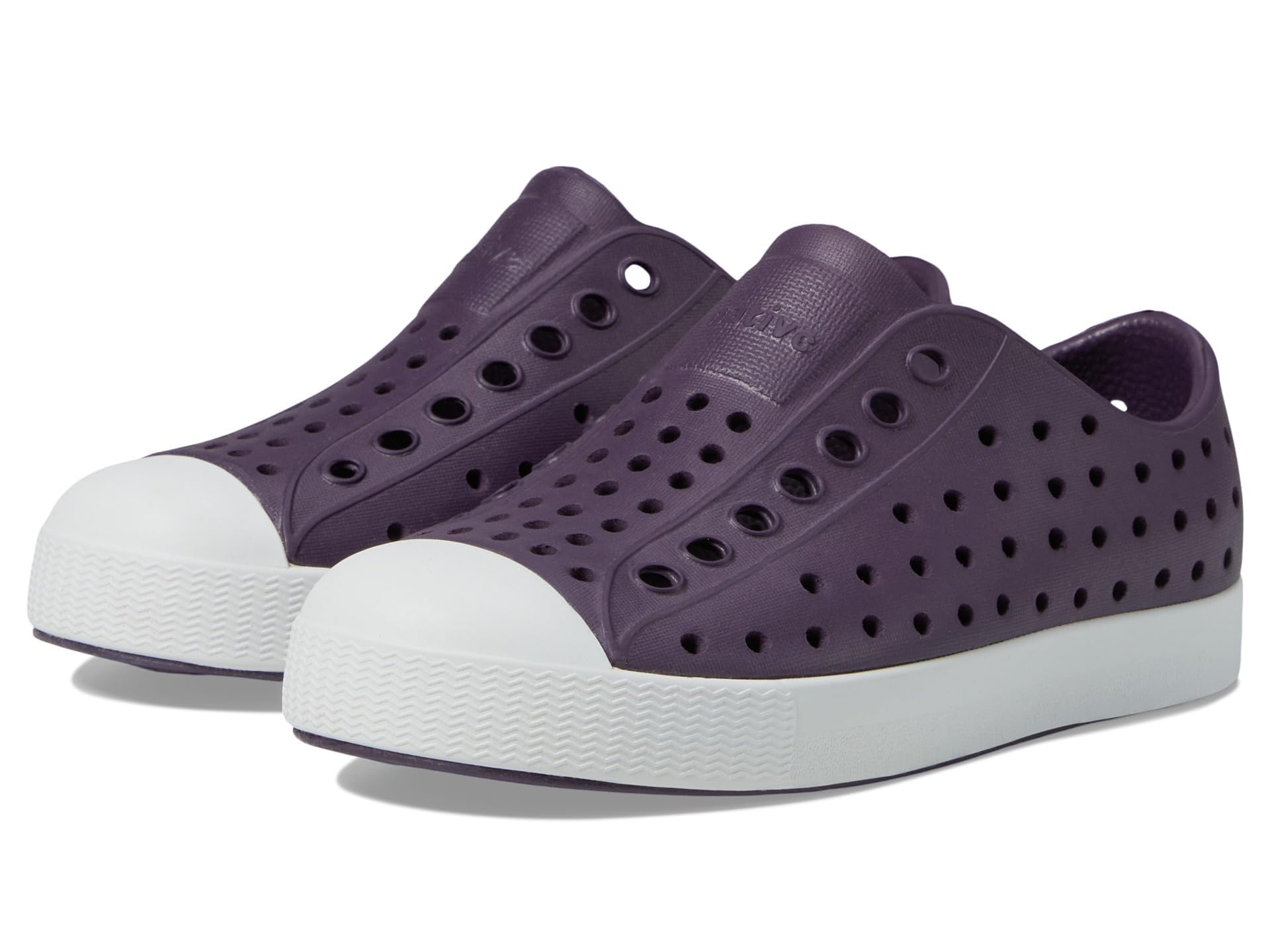 Native Shoes Jefferson (Little Big Kid) Sneaker, Velvet Purple/Shell White, 12 US Unisex