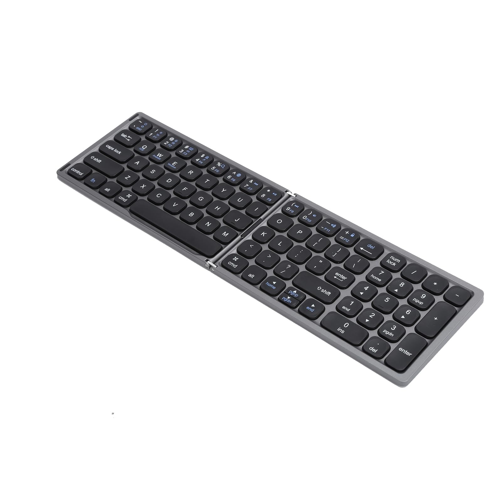 Alomejor Folding Bluetooth Keyboard with Numeric Keypad (Iron Gray) | Wireless, design ultrasottile, compatibile con IOS, , , pieghevole portatile, tasti di dimensioni standard
