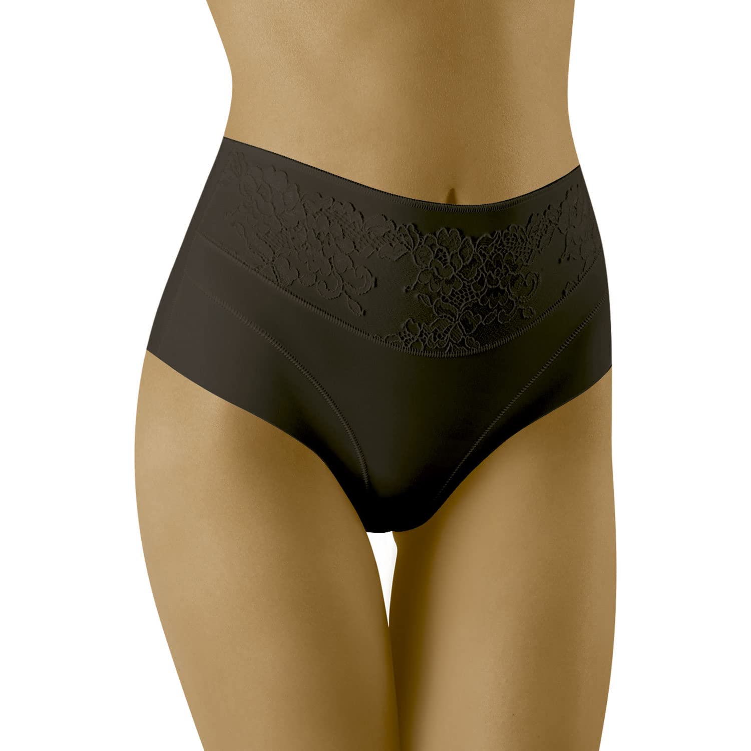 Wolbar Ladies' Briefs High Waist WB438, Black,XL