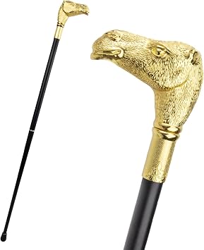 Golden Camel Head Walking Cane Fashion Walking Stick Gentleman Luxury Crosier Knob Walking Stick 93cm