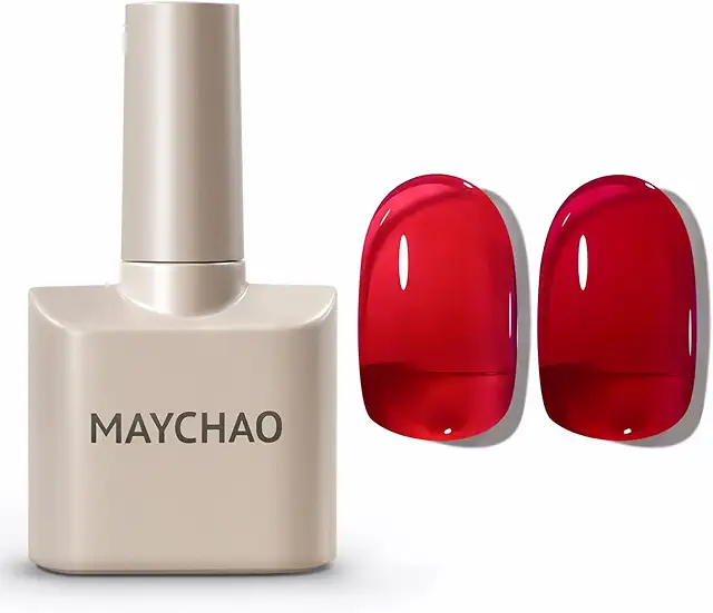 MAYCHAO Jelly Gel Nail Polish - 15ml Red Soak Off UV LED Nail Art