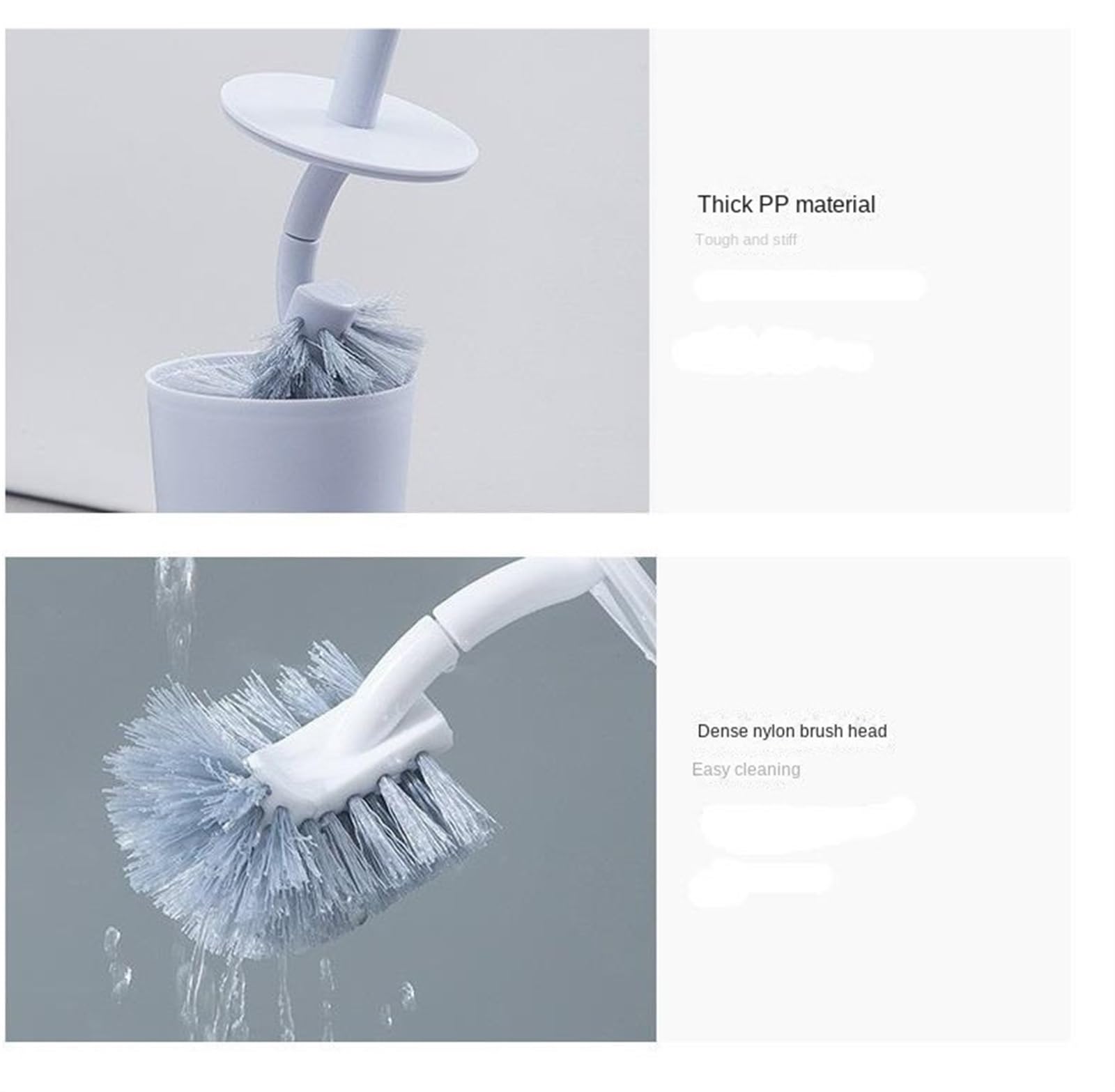 Escobilla WC Escobilla De Baño Escobilla De Inodoro De Plástico con Base Escobilla De Inodoro De Diseño Compacto E Independiente Escobilla de Baño(Blue)