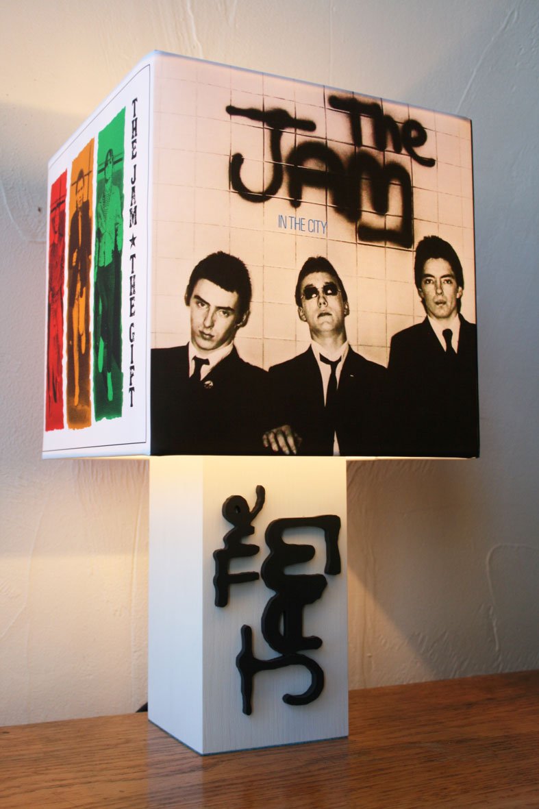 Handmade The Jam Lamp + Album Cover Shade - All Mod Cons, In The City, Sound Effects, The Gift, Paul Weller