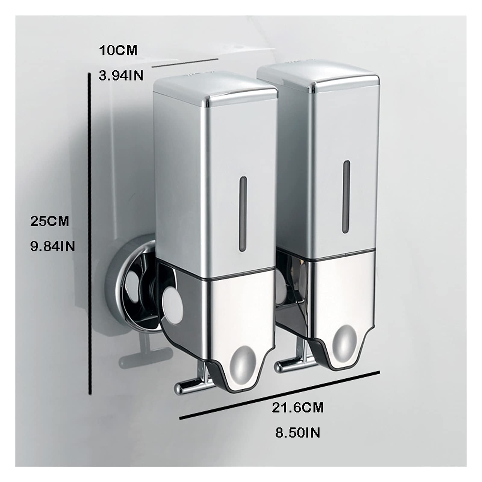 dispenser sapone/Dosatori per sapone liquido Perforato / non è necessario perforare il distributore di sapone a doppio uso, la bottiglia di gel shampoo e doccia, 500ml è adatto per il bagno dell'hotel