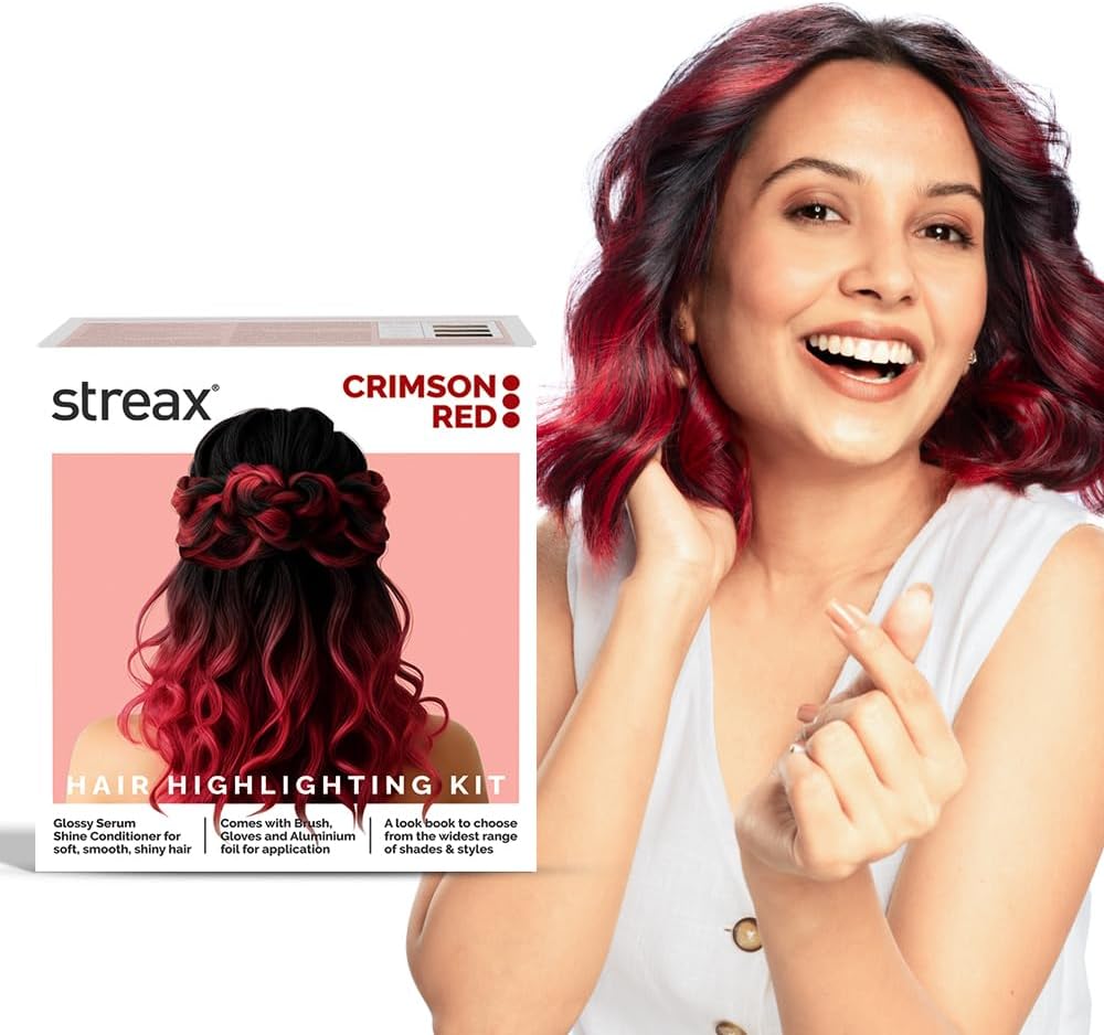 Streax HC Highlighting Kit Red Hair Colour, Crimson Red 180g