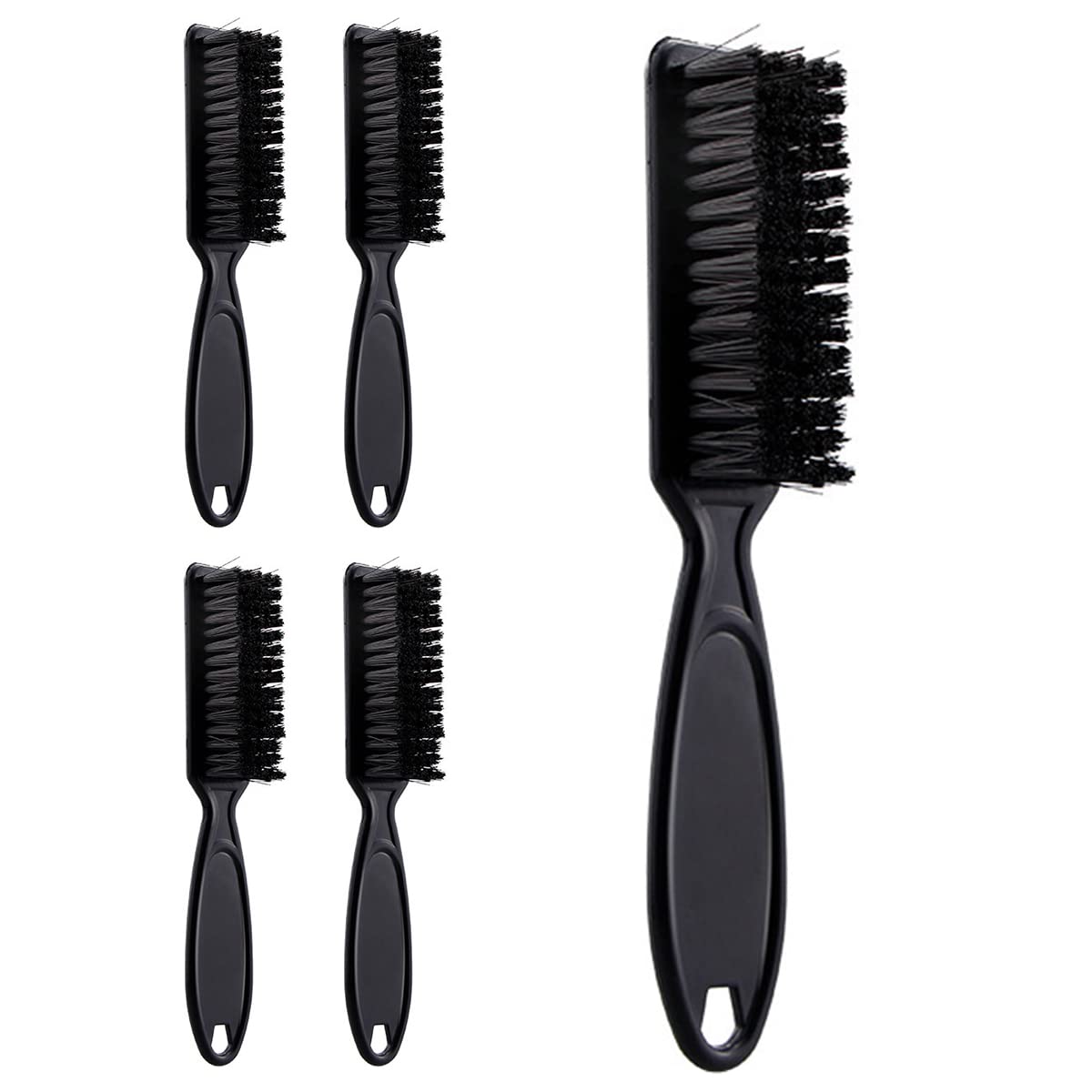 Wangcl Black 6 Pieces Clipper Blade Cleaning Brush Hair Clipper Cleaning Nylon Brush Nail Brush Trimmer Barber Cleaning Brush Tool (Black)