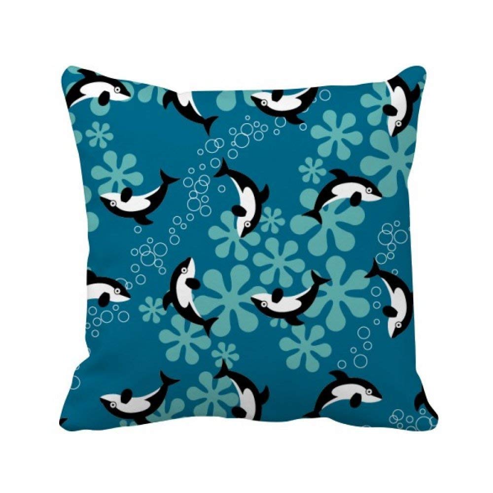 Housse de coussin dauphins bleue pour soulager le dos et embellir le canapé