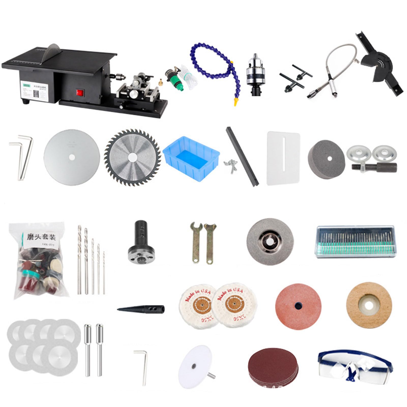 Pulidora profesional de joyería y máquina facetadora de gemas, torno de banco de alta velocidad de 15000 RPM con eje flexible y tubo de agua para moler, pulir y perforar eficientemente