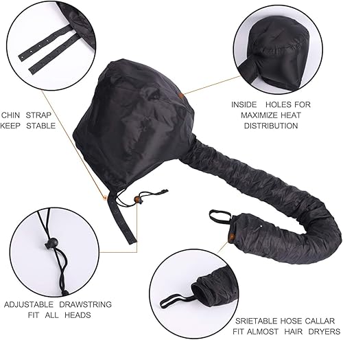 Miniatura 4 de (3 en 1) Paquete de 24 piezas de tubos rizadores de cabello suave flexible con secador de pelo con accesorio de capó y 4 pinzas para peinar el