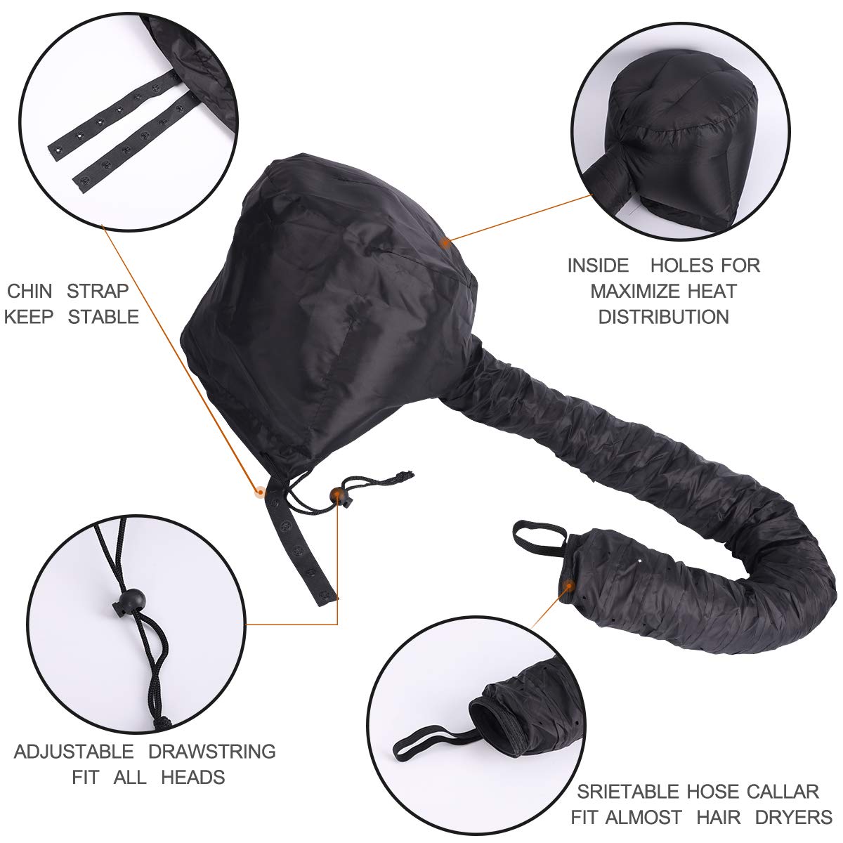 Bonnet Hair Dryer Hood Hair Dryer Bonnet Attachment Cap for DIY Hair Deep Conditioning Treatment Hair Care 2