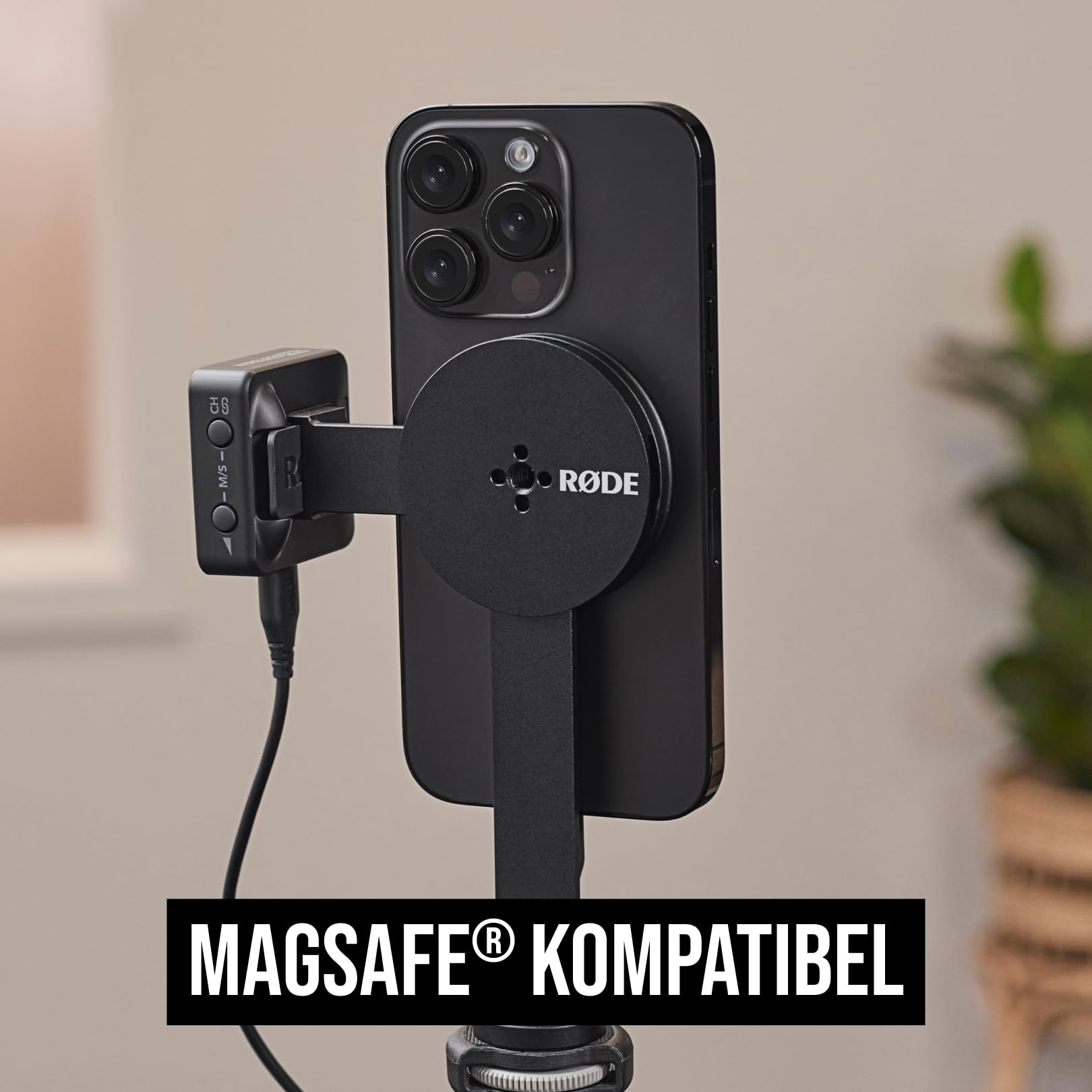 RØDE Magnetische Halterung für Smartphone-Zubehör mit Cold Shoe-Schlitzen und einem 1/4-Zoll-Gewinde (MagSafe-kompatibel)