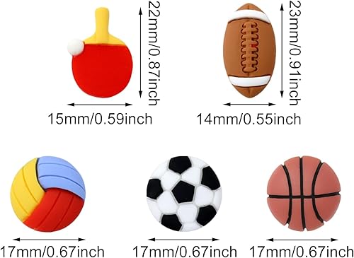 Miniatura 2 de yueton 30 dijes de resina con parte trasera plana, adornos de bolas deportivas para pinzas para el cabello, marcos de fotos, fundas de teléfono,