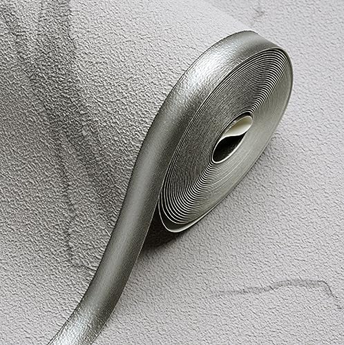Papier peint effet marbre 3D intissé gris rayures larges