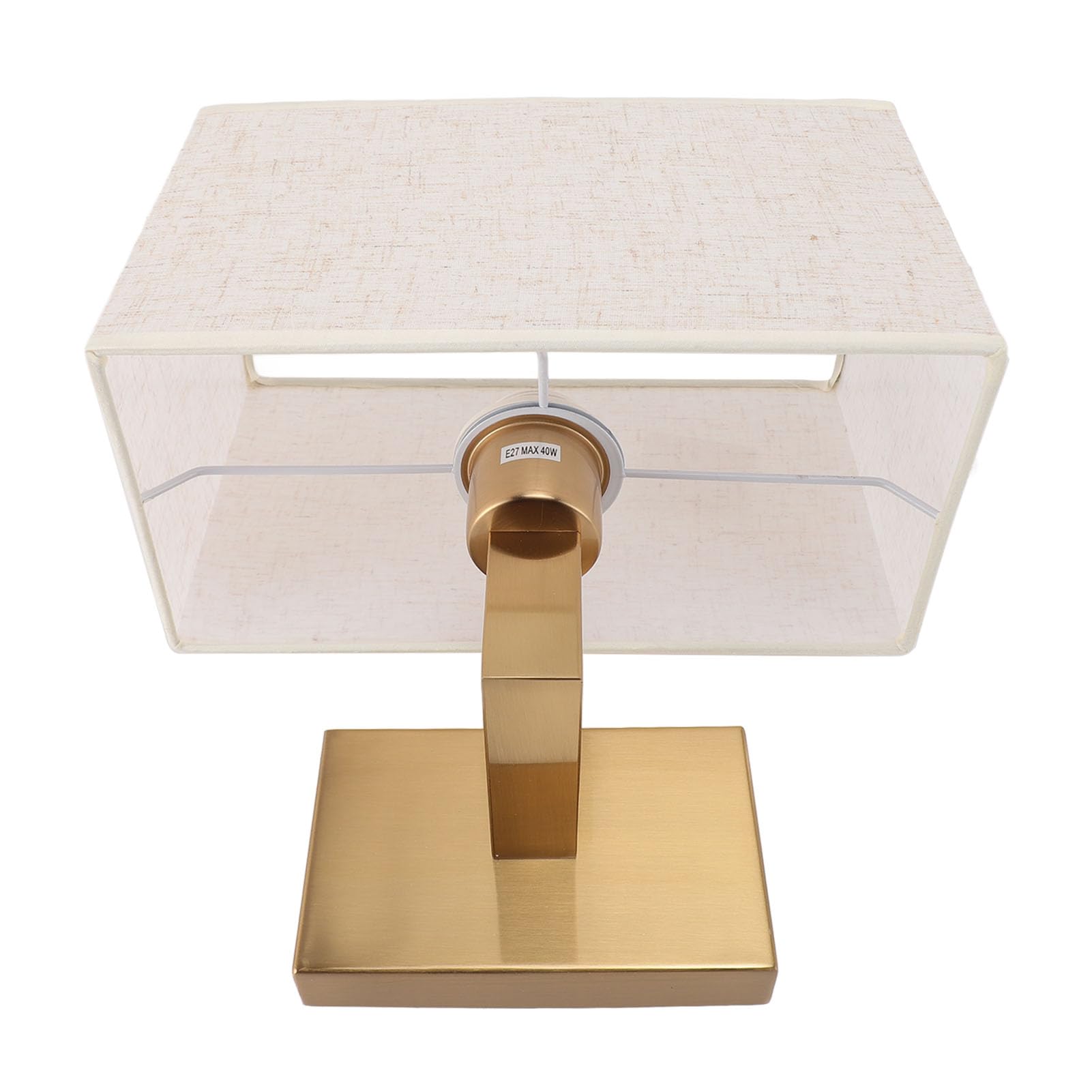 FTVOGUE Elegante Lampada da Parete in Lino e Ferro, Finitura Dorata, 28x14x17 cm, Applique Moderna per Interni, Camera da Letto, Soggiorno, E27, 40W