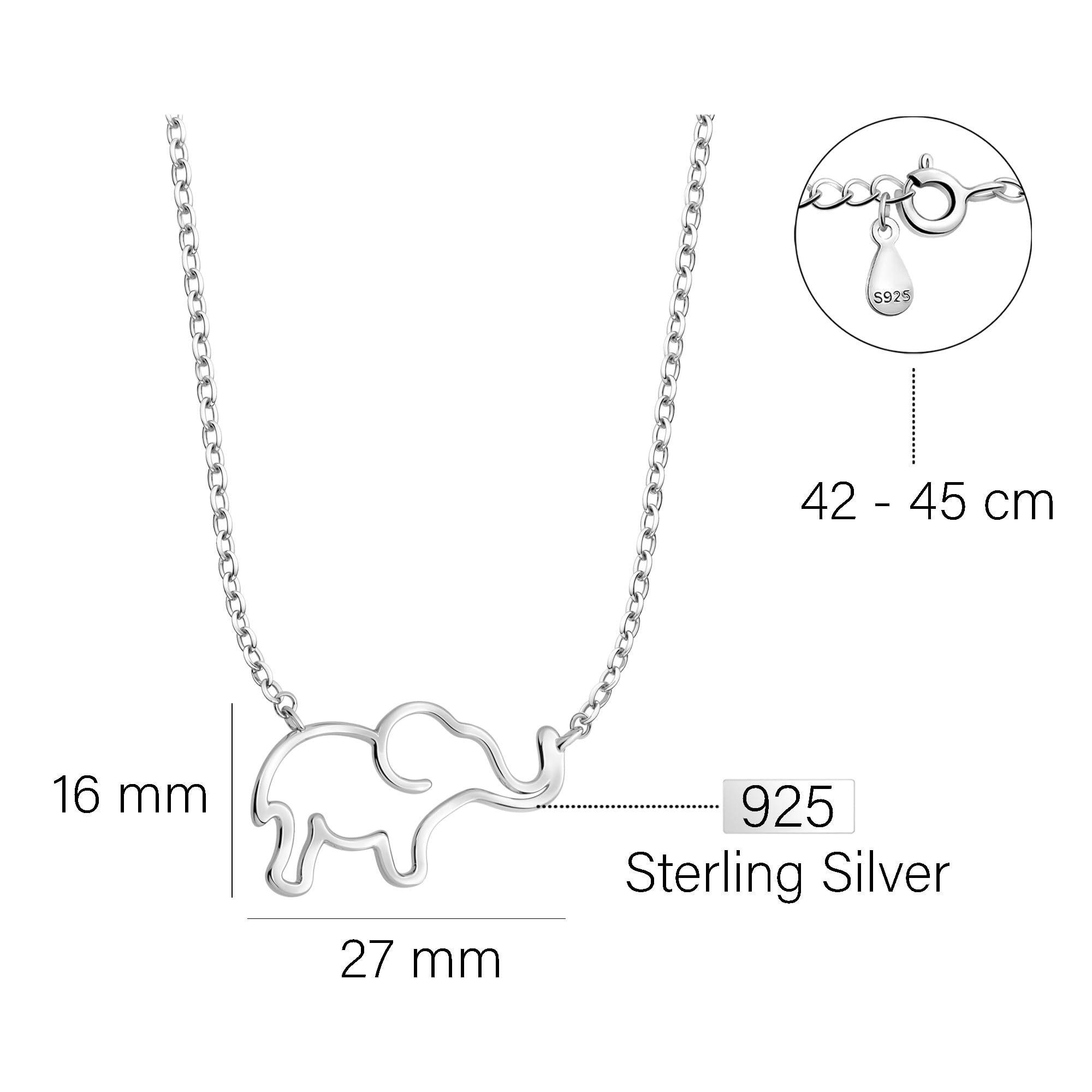 Sofia Milani - Collana da Donna in Argento 925 - Ciondolo ad Elefant