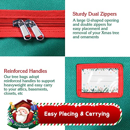 Nvrgiup Large Christmas Tree Storage Bag, Fits Up To 7.5 Ft Artificial Disassembled Trees With Durable Handles, Sleek Dual Zipper & Tag Card, Waterproof Tear-Proof Holiday Xmas Bags Box For Years Use #TOP4