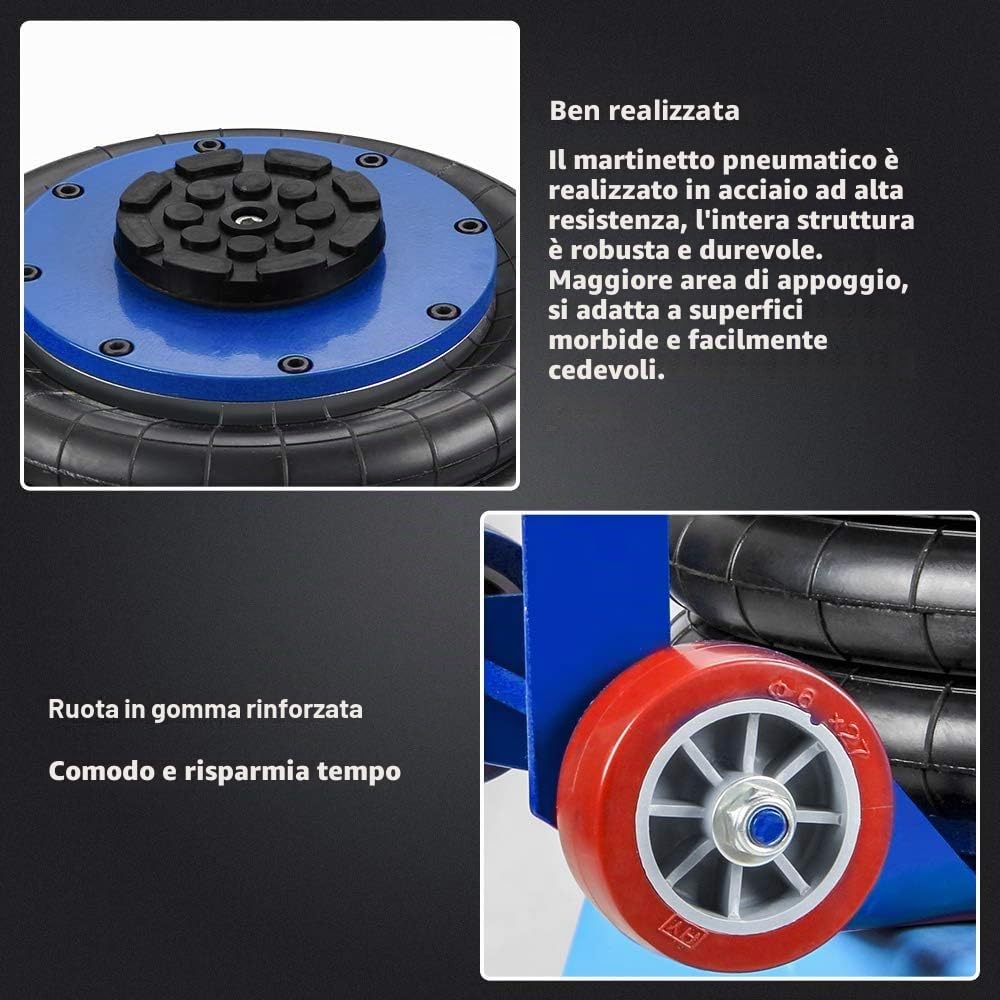 Anbull 6600LBS - Cric pneumatico da 3 tonnellate per auto, airbag addensato aggiornato, altezza di sollevamento 15-40 cm, sollevatore pneumatico capacità di sollevamento estremamente veloce