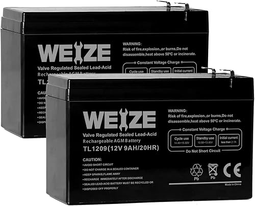 Vista 9 de WEIZE Batería recargable de 12 V, 7 AH, 12 voltios, 7 amperios, baterías AGM selladas de plomo ácido para Razor E200/E200S E300 y E300S scooter