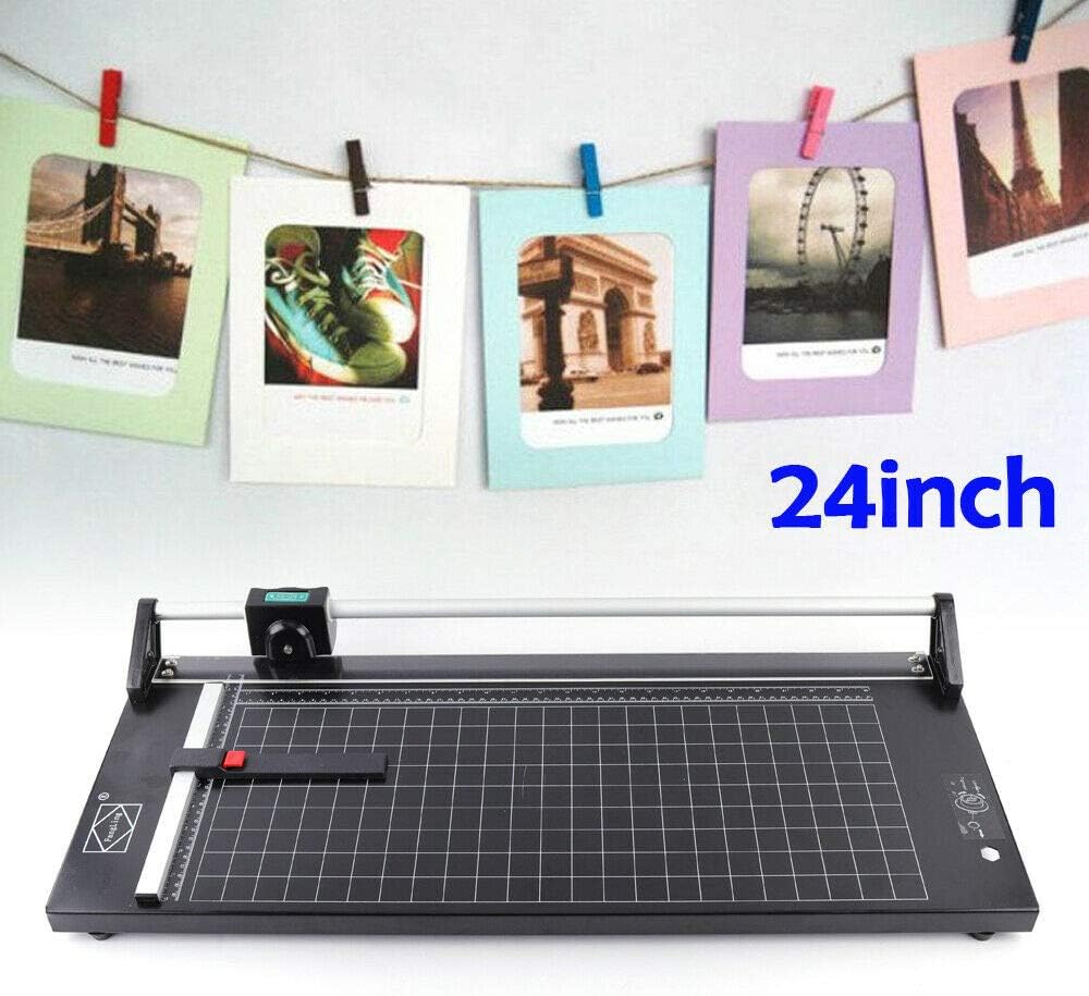 VPABES 24Inch Paper Cutters Trimmers Photo Paper Cutter Heavy Duty, Rotary Paper Cutting Trimmer with Automatic Paper Weighting Design for Craft Paper, Card Stock and Office Paper : Office Products