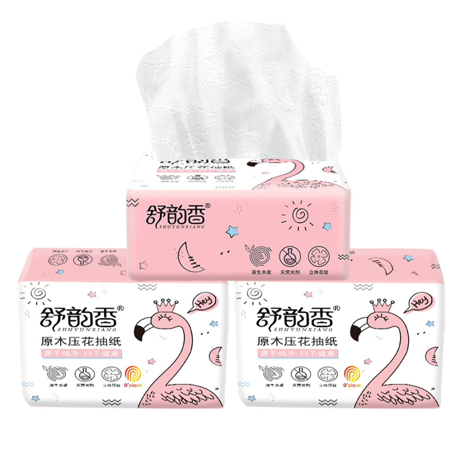 Opique Tissue Box (3 Ply, 72 Pulls) | Assorted Coloured Boxes | 100% Skin-safe Sleek Tissue Box for Car, Bathroom, Bedroom, Office | Car Tissue Paper Box (Pink pack of 3) (B0BLLHX3SH) Amazon Price History, Amazon Price Tracker