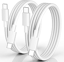 CLEEFUN USB C Kabel/Ladekabel Weiß 2M für iPhone 16/16 e/16 Pro/16 Plus/15/15 Pro/15 Pro Max, PD 60W USB C auf USB C Schnellladekabel für iPad 10. Gen, iPad Air/Pro, MacBook Air/Pro usw-2Stück
