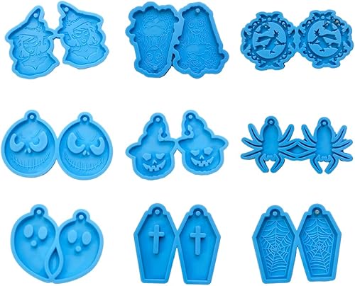 Miniatura 5 de Moldes de resina para pendientes, moldes para aretes, aretes de Halloween, molde de silicona, aretes hechos a mano, colgantes para gotas de oído,
