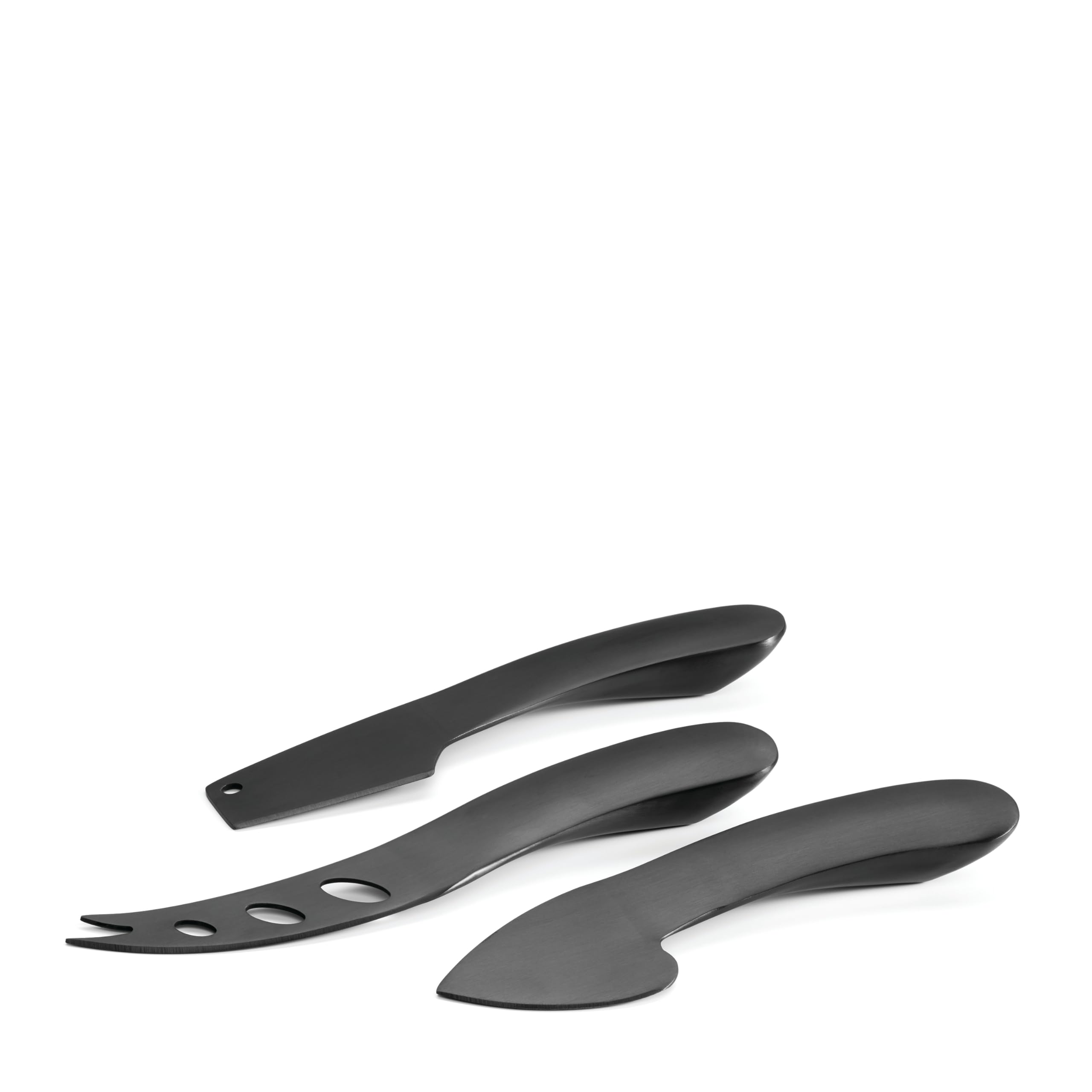 Philippi ONYX Käsemesser-Set, 3-teilig, PVD-beschichteter Stahl, Schwarz, Geschenkbox mit Magnetverschluss, 600g