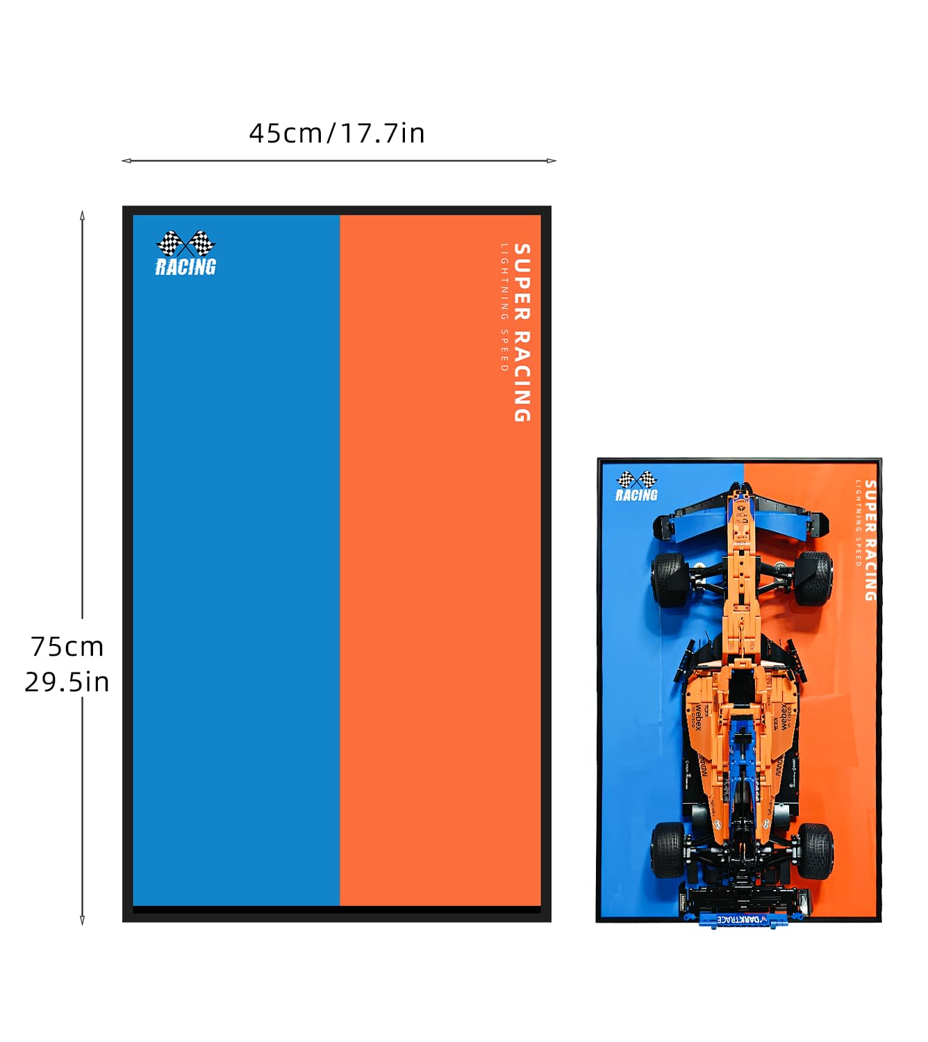 iCUANUTY Display Wall Frame for Lego Technic McLaren Formula 1 42141,Building Blocks Display Wall Mount for Lego Car - Ideal Gifts for Lego Lovers,Size:29.5x17.7 in