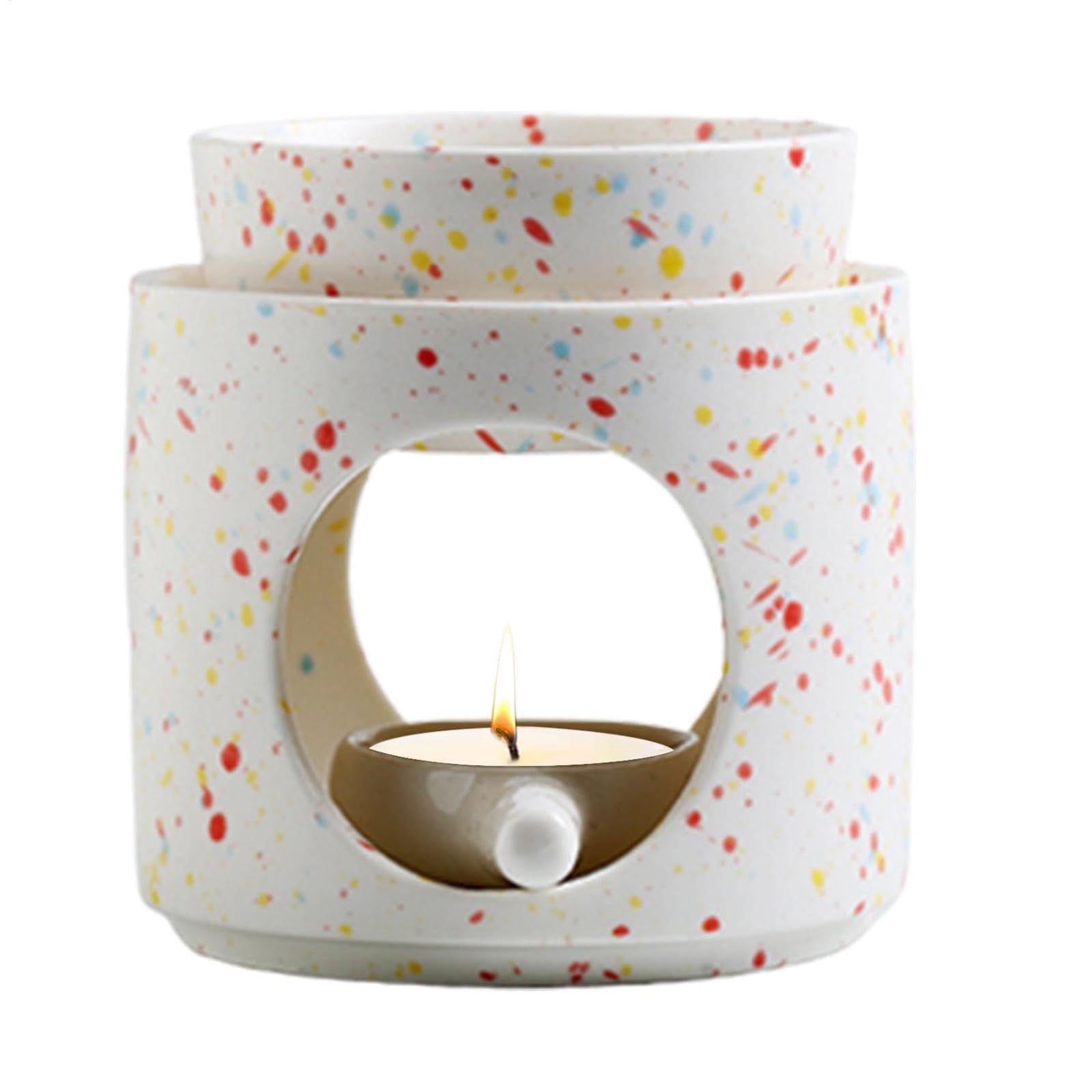Aromatherapie-Brenner, Teelichthalter und abnehmbare Schale for Duftdiffusionen(Black Dots)