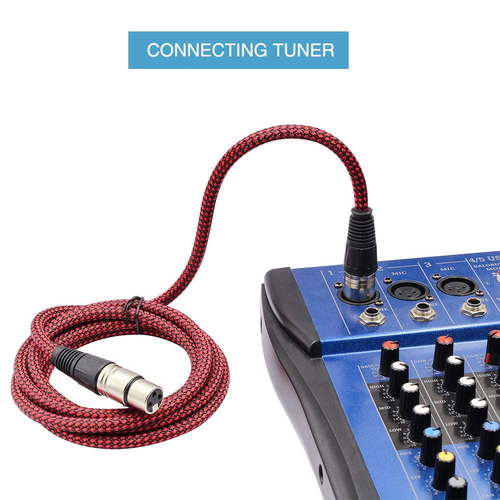 Premium XLR Maschio a Femmina 3 Pin Plug in Nylon Intrecciato Schermato Professionale Audio Microfono Bilanciato Cavo per Sistema di Altoparlanti, Mixer (2m 6 Pack)