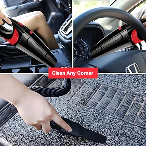 Image of KP-CVC10 4500PA Car Vacuum Cleaner | 2-in-1 Wet Dry Portable 12V Handheld Vacuum | Strong Suction, HEPA Filter, Nozzle Tools for Car Cleaning