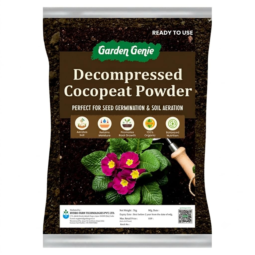 Garden Genie Decompressed Cocopeat Powder for Plants Home Garden, 5Kg | Ready-to-Use Coconut Coir Fiber Soil | Organic, High Water Retention Soil Conditioner for Home Gardening, Seed Germination-image-10