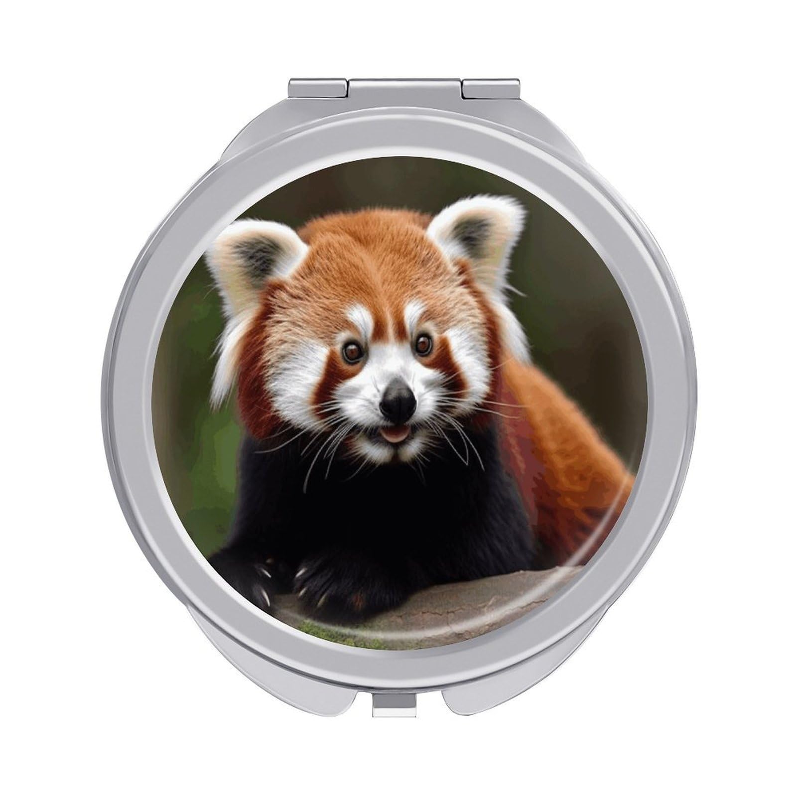VstaDank Animal Red Panda Compact Mirror for Purses Round Fashion Travel Makeup Mirror 2X /1x Magnifying Double Sides Mini Mirrors Portable Pocket Mirrors for Handbag Purse Women Gift