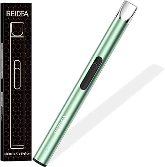 REIDEA Lighter S4 Pro Electric USB Rechargeable Safety Lock with LED Battery Indicator Flameless Windproof Arc Plasma Lighter for Candle, Fireworks (Mint)