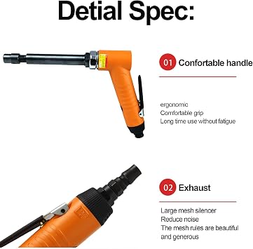 1/4 Air Angle Die Grinder, 110 Pneumatic Tool with 1/4 1/8 Collet