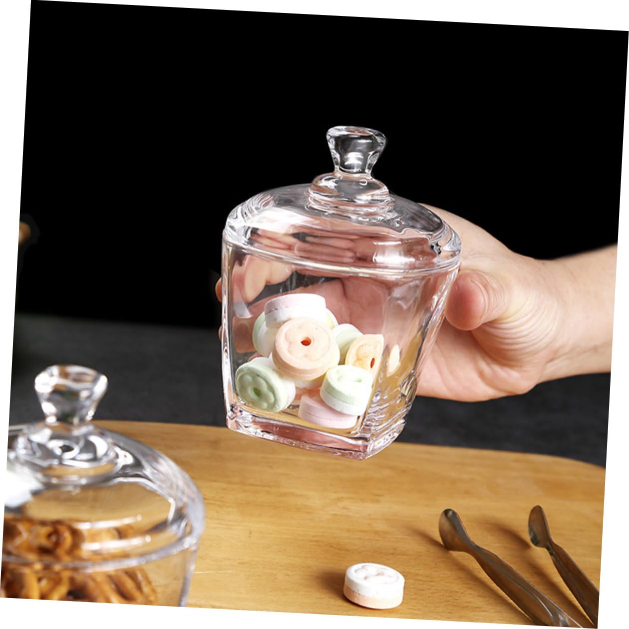 Toyvian Glasdose Mit Deckel 2 Stück 260 Ml Klarglas Vorratsglas Luftdicht Für Snacks Süßigkeiten Und Tee Vielseitig Einsetzbar